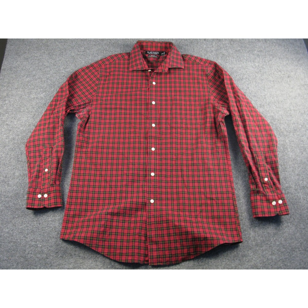 Lauren Ralph Lauren Mens 16.5 34/35 Slim Fit Stretch Non Iron Plaid Shirt‎ 2120